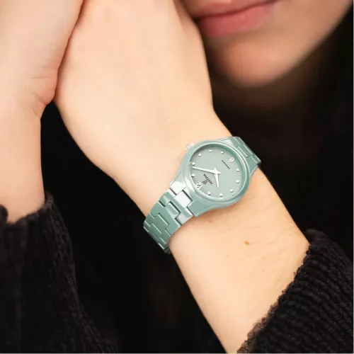 Festina női karóra zöld kerámia cirkon köves számlap elegáns
