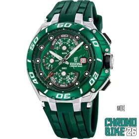 Festina Chrono Bike férfi karóra zöld számlappal és szilikon szíjjal