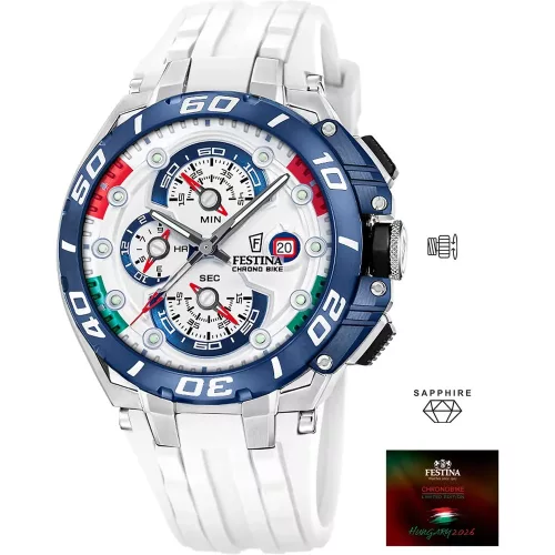Festina Chrono Bike 2026 limitált magyarországi férfi karóra kék számlap acél szíj
