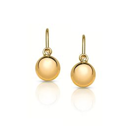 Arany baba fülbevaló – lencse forma, elölkapcsos zár, 14 karátos arany