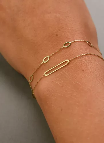 Jackie Gold 14 karátos arany ovális karikás női karkötő
