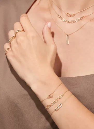 Jackie Gold 14 karátos kétszínű arany női karkötő