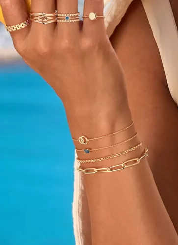 Jackie Gold 14 karátos arany dupla karikás női karkötő