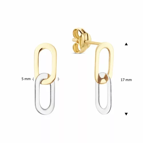 Jackie Gold kétszínű ovális 14 karátos arany női fülbevaló