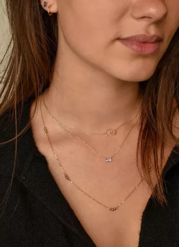Jackie Gold 14 karátos arany dupla karikás női nyaklánc