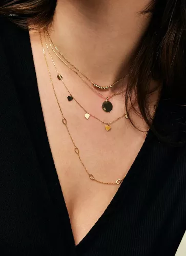 Jackie Gold 14 karátos arany ovális karikás női nyaklánc