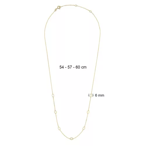 Jackie Gold 14 karátos arany ovális karikás női nyaklánc