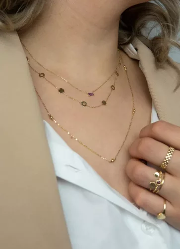Jackie Gold 14 karátos arany ametiszt köves női nyaklánc