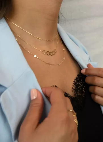 Jackie Gold 14 karátos arany geometrikus női nyaklánc