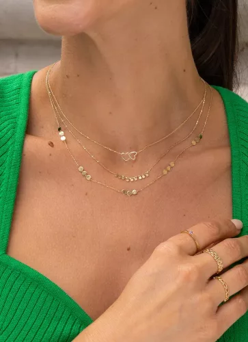 Jackie Gold 14 karátos arany kör medálos női nyaklánc