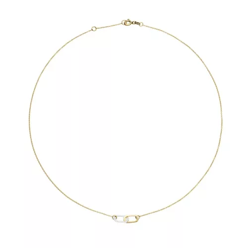Jackie Gold kétszínű ovális karikás 14 karátos arany nyaklánc
