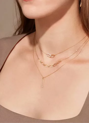 Jackie Gold kétszínű ovális karikás 14 karátos arany nyaklánc