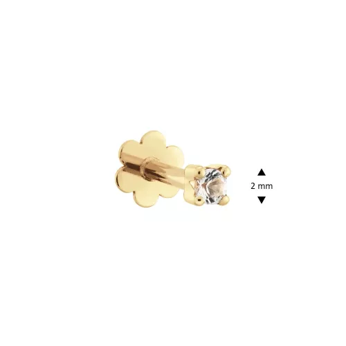 Jackie Gold 14 karátos arany fehér topáz köves fülpiercing