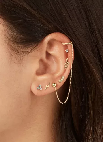 Jackie Gold 14 karátos arany virág alakú fülpiercing