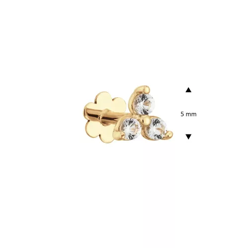 Jackie Gold 14 karátos arany virág alakú fülpiercing