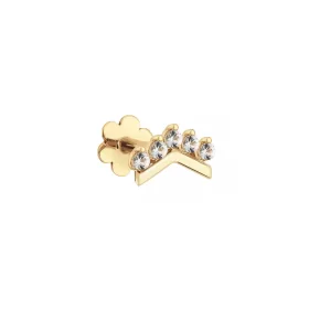 Jackie Gold 14 karátos arany V alakú fülpiercing