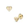 Lisa sárga arany szív alakú cirkon köves gyerek fülbevaló – JTAG-0691