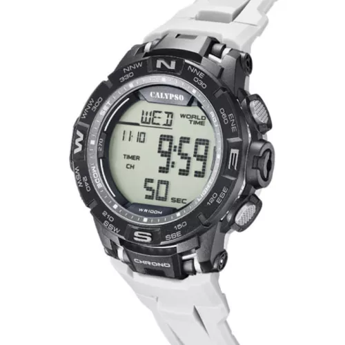 Calypso digitális fehér  K5816/3 karóra