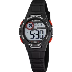 Calypso digitális tinióra – fekete műanyag szíj, piros-fekete kijelző