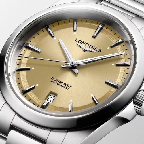 Elegáns Longines L3.830 Conquest férfi svájci automata karóra kék számlapja