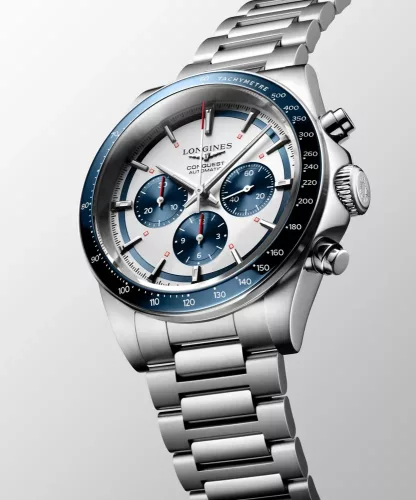 Elegáns és sportos Longines Conquest férfi svájci automata karóra szilícium rugóval
