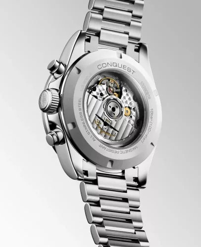 Elegáns és sportos Longines Conquest férfi svájci automata karóra szilícium rugóval