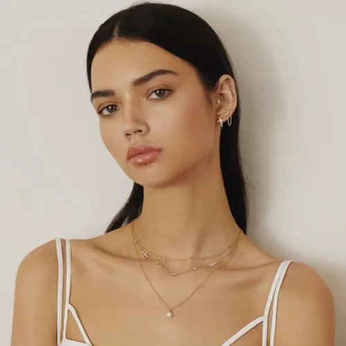 Ania Haie Gold Pearl Drop nyaklánc – gyöngy medál, aranyozott ezüstlánc, finom elegancia