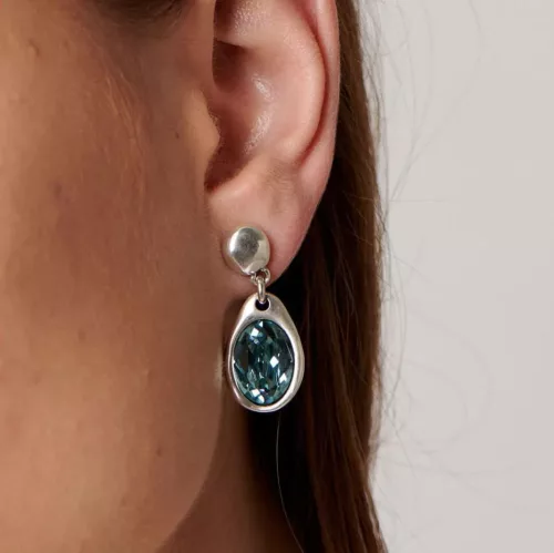 UNOde50 női nyaklánc ezüstözött kék medállal bohém