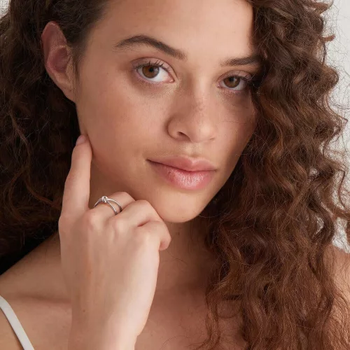 Ania Haie ezüst fonott Női nyitott Gyűrű - R029-02H