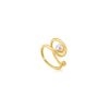 Ania Haie aranyozott ezüst Női Gyűrű gyönggyel - R043-02G