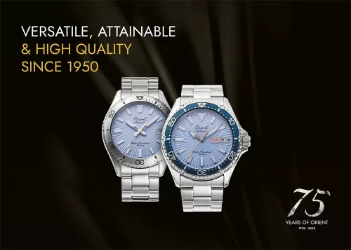 Orient Mako 75th Anniversary automata – égkék számlap, acél tok és szíj