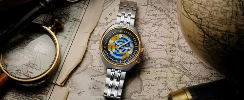 Orient World Map 75th Anniversary automata – világ térkép számlap, acél tok