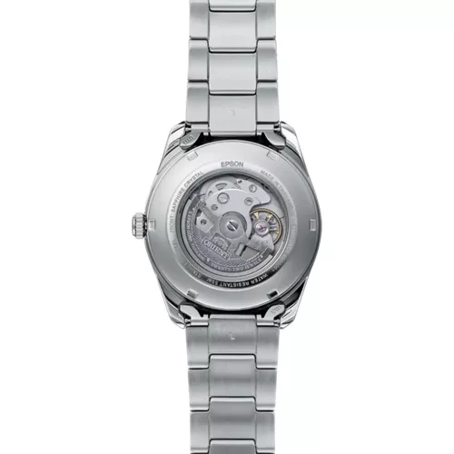 Orient Stretto Sun & Moon kék automata férfi karóra RA-AK0315L30B üveg hátlap