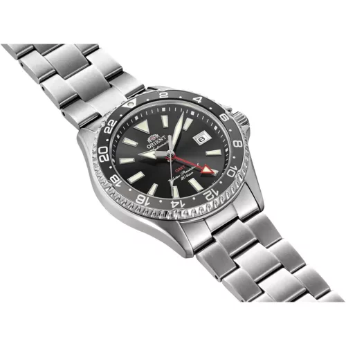Orient Mako GMT fekete automata férfi karóra RA-BC0001B30B szíj és számlap