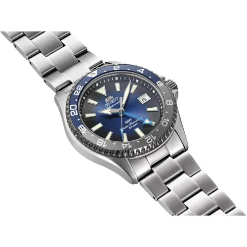 Orient Mako GMT Limited Edition kék automata férfi karóra RA-BC0005L30B szíj és számlap