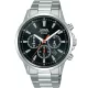 Lorus ferfi karora 43 mm fekete szamlap sportos acel szij