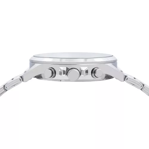 Lorus ferfi karora 43 mm kek szamlap kronograf sportos acel szij