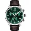 Tissot Chrono XL Classic 45 mm férfi kronográf – acél tok, zöld számlap, barna bőrszíj