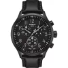 Tissot Chrono XL Classic 45 mm férfi kronográf – acél tok, fekete számlap, barna bőrszíj