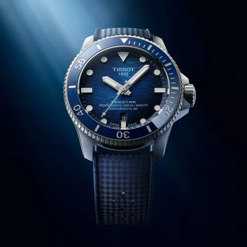 Tissot Seastar 2000 Powermatic 80 férfi búváróra kék számlappal