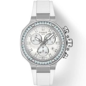 Tissot női karóra fehér szilikon szíjjal gyöngyház számlappal