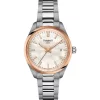Tissot PR 100 Lady női karóra fehér gyöngyház számlappal acél szíjjal