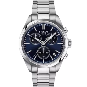 Tissot PR 100 férfi karóra kék számlappal acélcsaton 40 mm