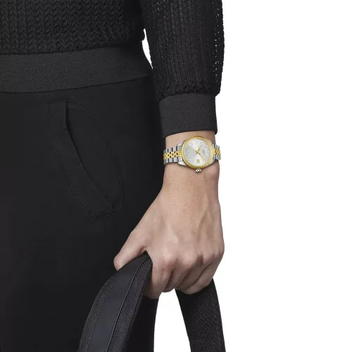 Tissot Ballade női karóra arany-ezüst színben guilloché számlappal