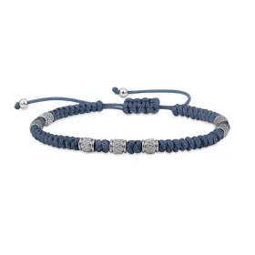 Zeades ZMB02875 Mezzo Bly Ice Blue férfi karkötő világoskék textile és acél