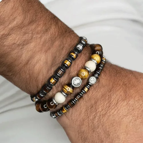 Zeades ZMB02907 Sanap Cliff Black Hematite férfi karkötő, fekete-acél