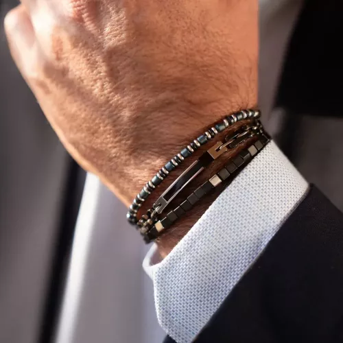 Zeades ZMB02909 Naxxar Black Ceramic karkötő – fekete kerámia és acél