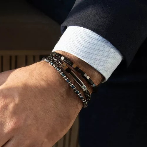 Zeades ZMB02909 Naxxar Black Ceramic karkötő – fekete kerámia és acél