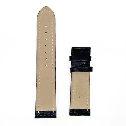 Doxa fekete aligátor mintás bőr óraszíj 22 mm elegáns