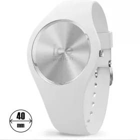 ICE-Watch fehér szilikon szíj + tok ezüst belső kerettel 40mm